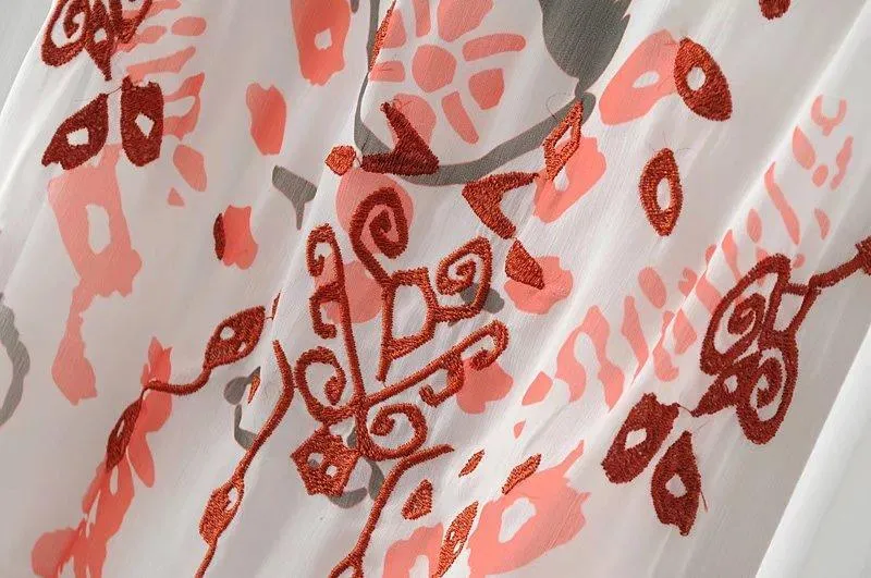 New Spaghetti Strap Embroidered Maxi Dress