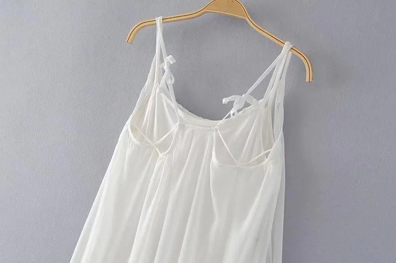 New Spaghetti Strap Embroidered Maxi Dress