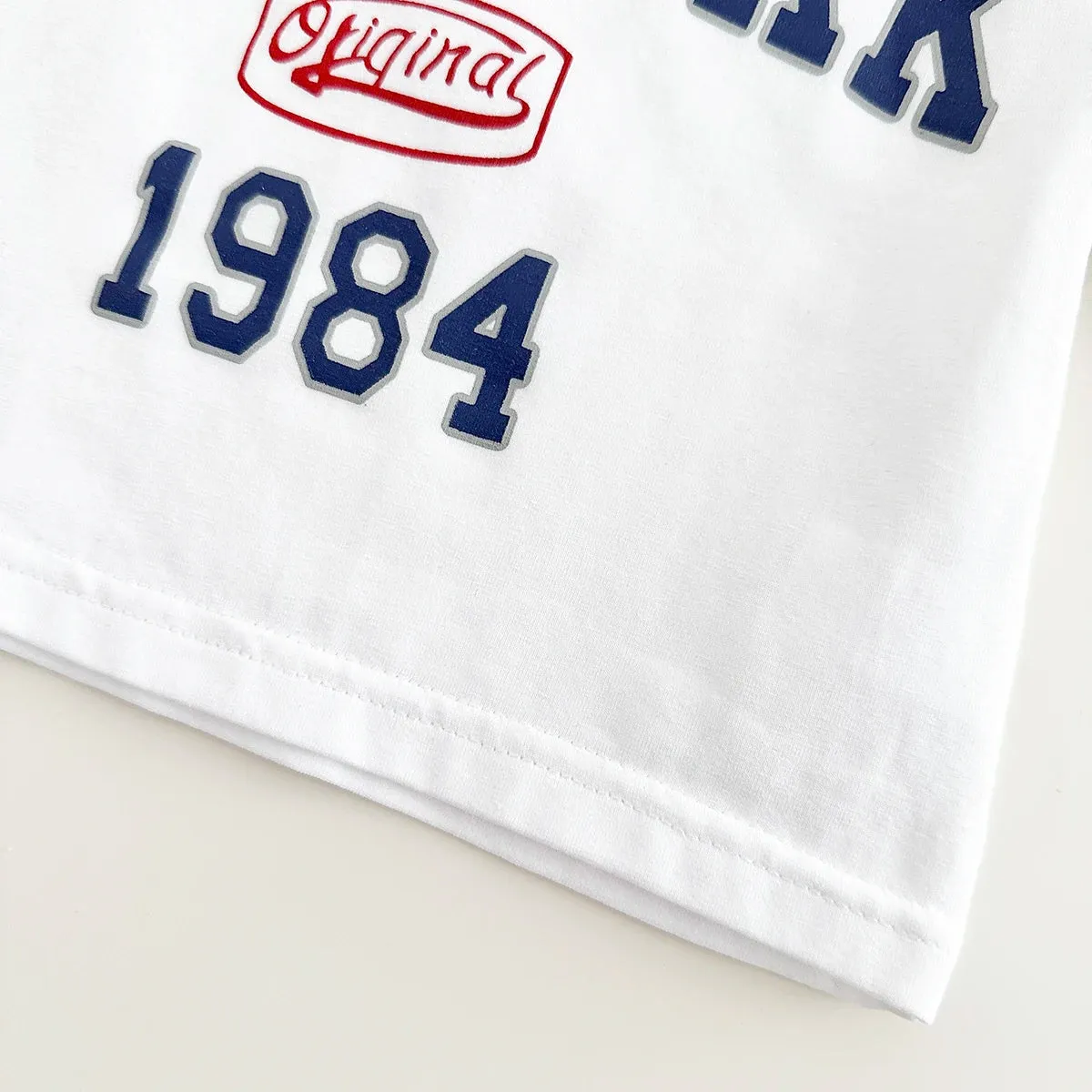 'NEW YORK' Casual Tee & Striped Shorts Set