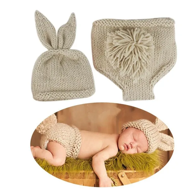 Newborn Baby Animal Outfits-Clothing Creative Photographic Props Style Outfits with Hats