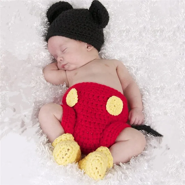 Newborn Baby Animal Outfits-Clothing Creative Photographic Props Style Outfits with Hats