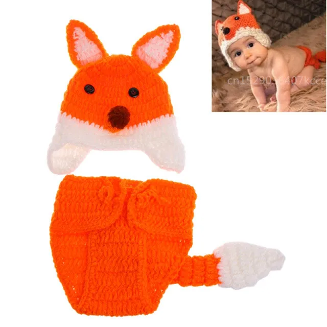 Newborn Baby Animal Outfits-Clothing Creative Photographic Props Style Outfits with Hats