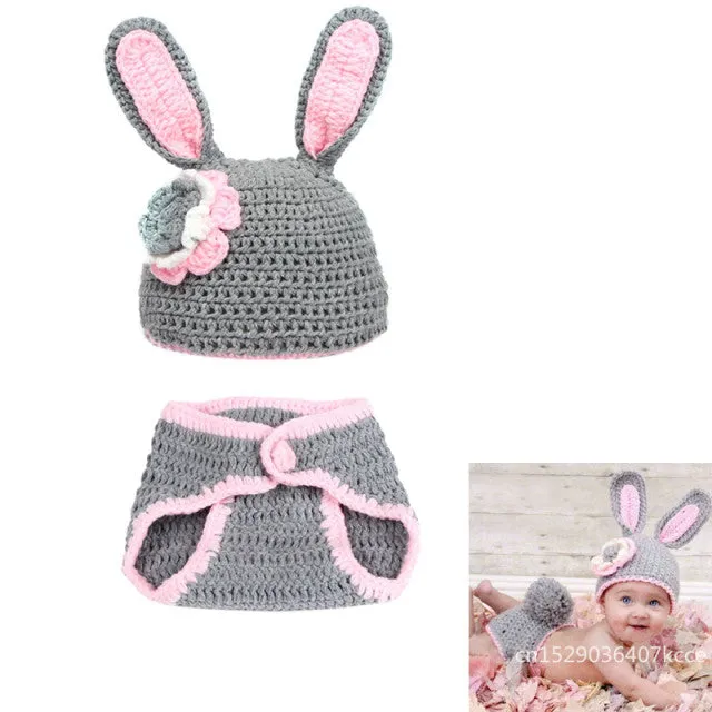 Newborn Baby Animal Outfits-Clothing Creative Photographic Props Style Outfits with Hats