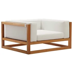 Newbury Accent Lounge Outdoor Patio Premium Grade A Teak Wood Armchair Natural White