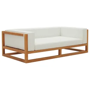 Newbury Accent Lounge Outdoor Patio Premium Grade A Teak Wood Sofa Natural White