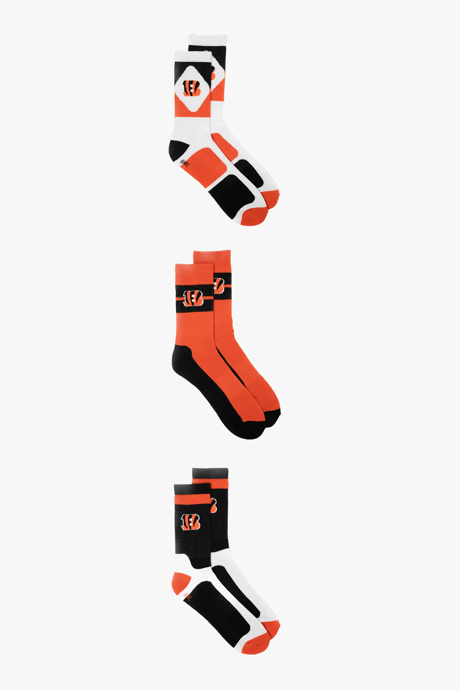 NFL Men's 3-Pack Sport Crew Fan Socks