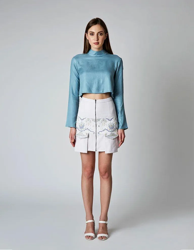 NIALA Hand-Embroidered Mini Skirt