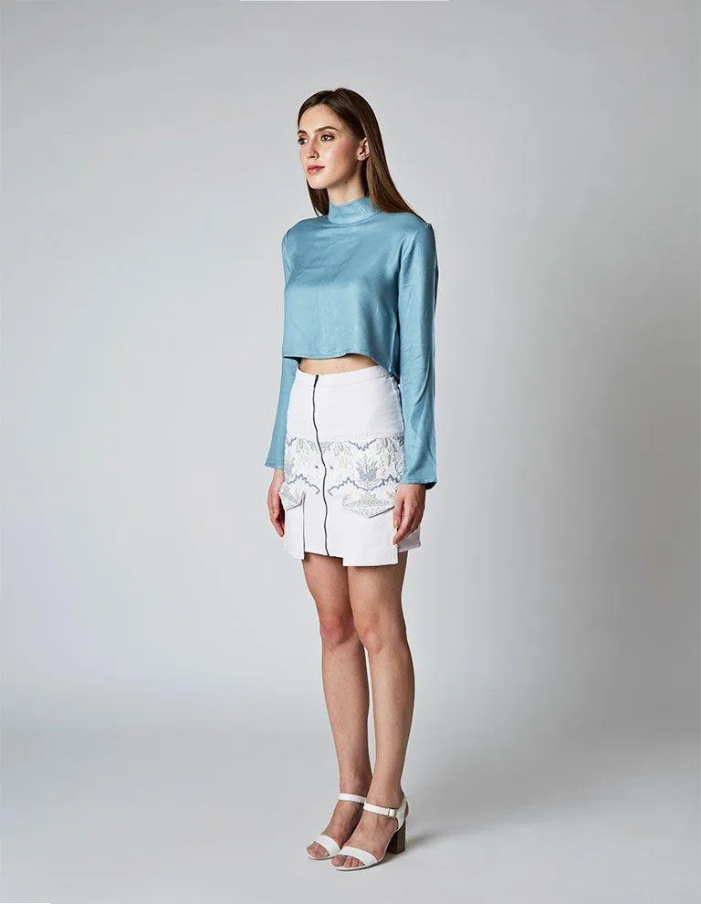 NIALA Hand-Embroidered Mini Skirt