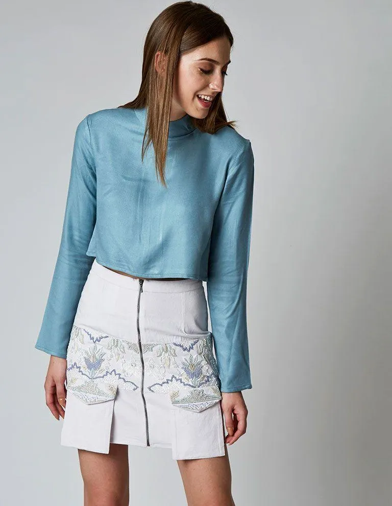 NIALA Hand-Embroidered Mini Skirt