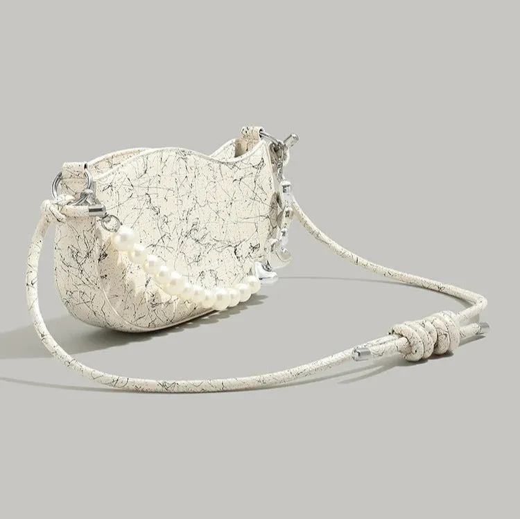 Niche Print Armpit Bag - Women's Pearl Chain Tote