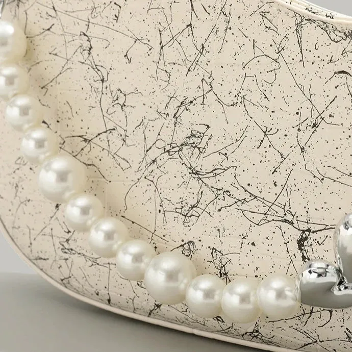Niche Print Armpit Bag - Women's Pearl Chain Tote