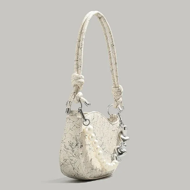 Niche Print Armpit Bag - Women's Pearl Chain Tote