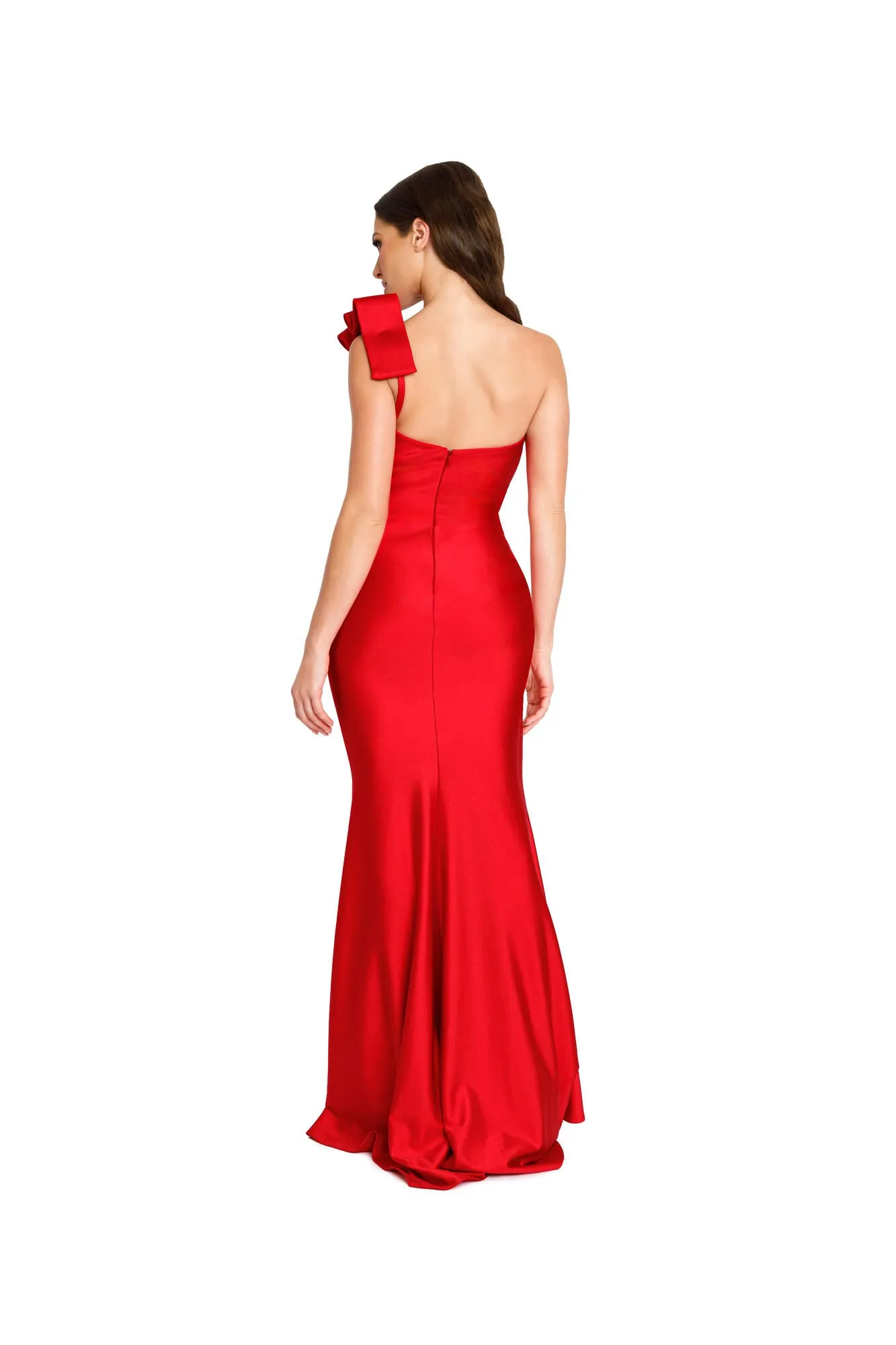 Nicole Bakti - 7356 - Ribbon Shoulder Detail Evening Dress