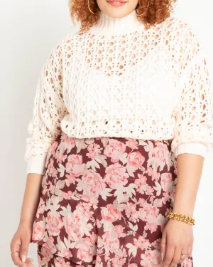 Nicole Open Stitch Turtleneck Sweater | Angel Wing