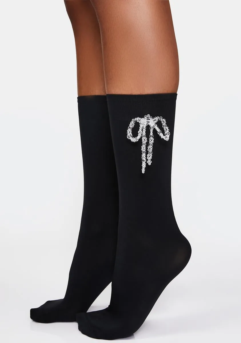 Night Pretty Prezzies Bow Crew Socks