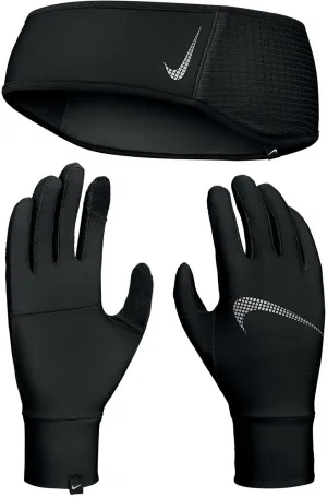 Nike Essentials Womens Running Headband And Glove Set - Black
