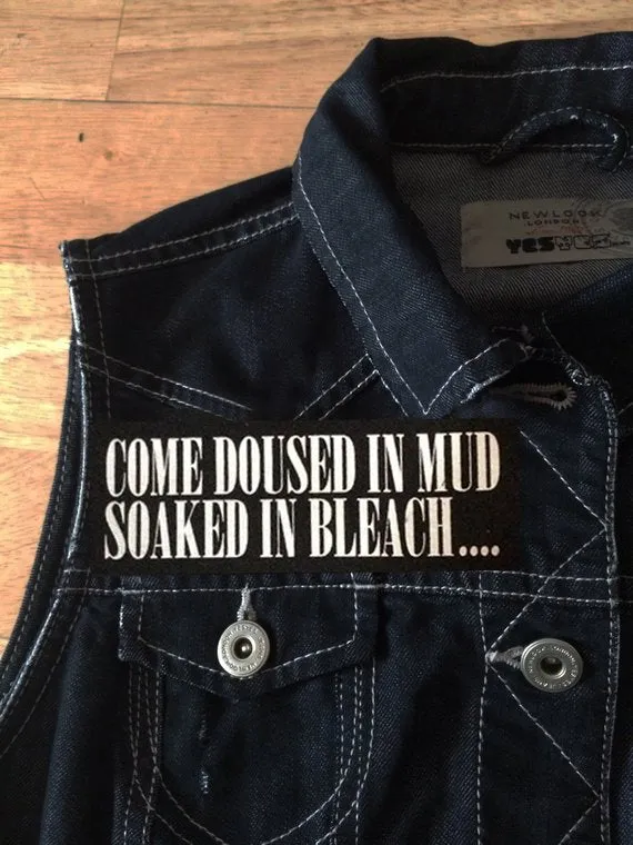 Nirvana Vestibule Black Denim Vest Cut-Off Battle Jacket Negative Creep Bleach