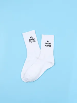 No Drama Please Crew Socks Silly Socks for Men Funky Socks Funny Socks Novelty