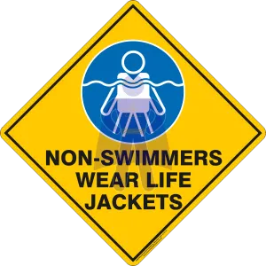 NON-SWIMMERS WEAR LIFE JACKETS