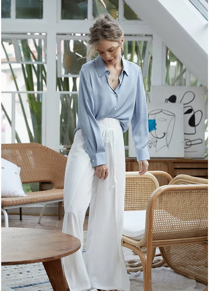 NoNothing | luxurious silk shirt in light blue