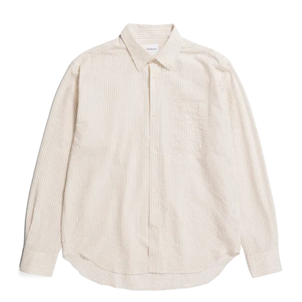 Norse Projects Mo Oversized Striped Shirt - Ecru