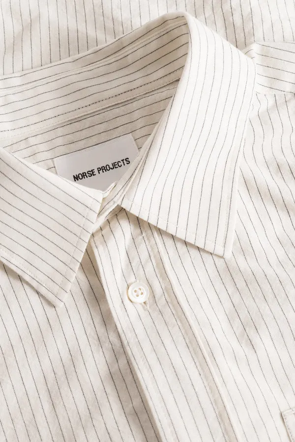 Norse Projects Mo Oversized Striped Shirt - Ecru