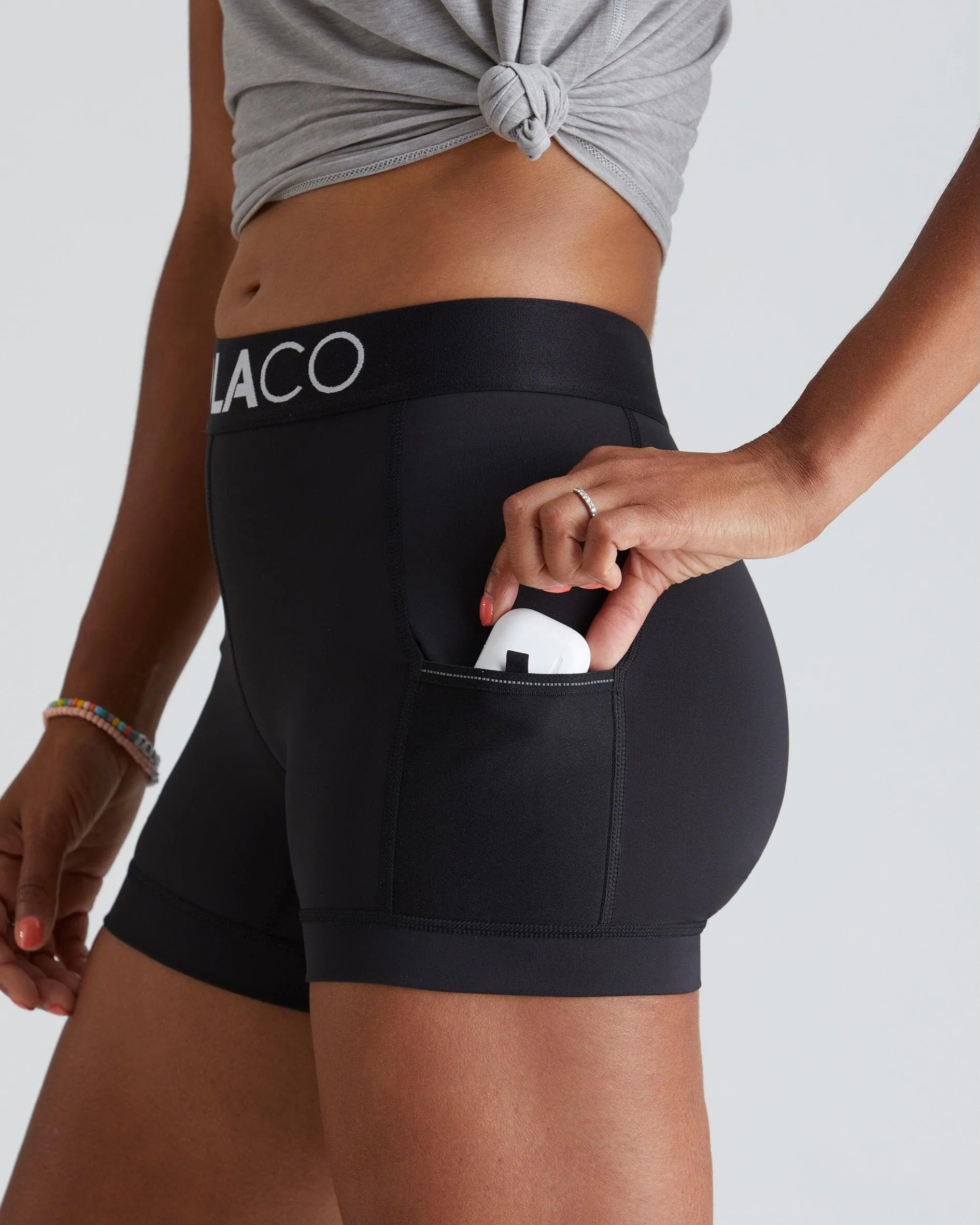 North Moore Biker Short 5-Pack (Black and Black and Black and Black and Black)