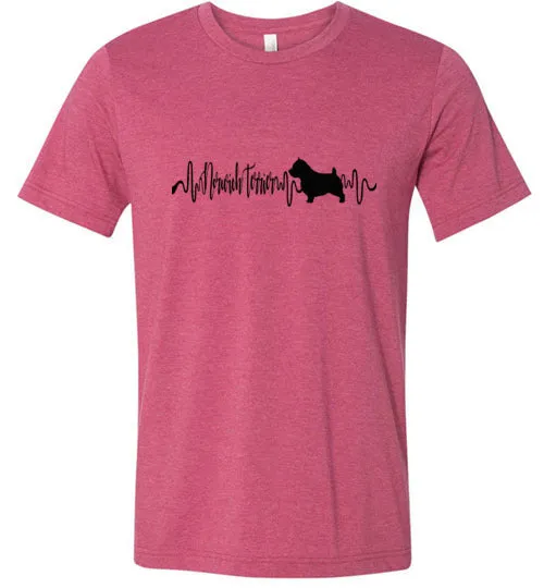 Norwich Terrier Heartbeat Short Sleeve Shirt Black
