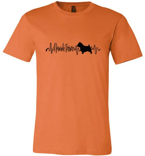 Norwich Terrier Heartbeat Short Sleeve Shirt Black
