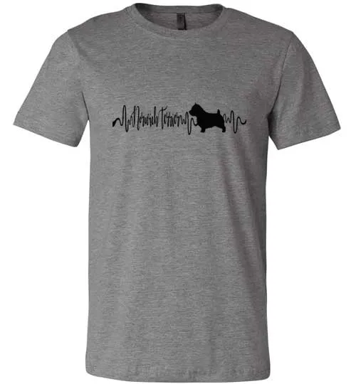 Norwich Terrier Heartbeat Short Sleeve Shirt Black