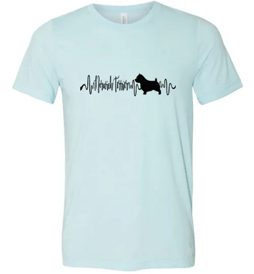 Norwich Terrier Heartbeat Short Sleeve Shirt Black