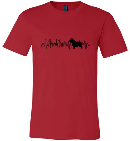 Norwich Terrier Heartbeat Short Sleeve Shirt Black