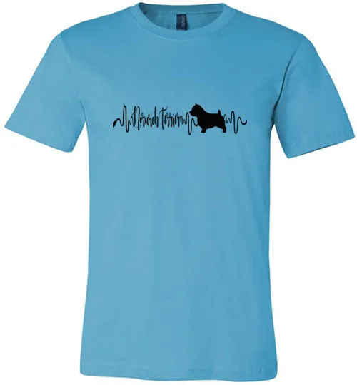 Norwich Terrier Heartbeat Short Sleeve Shirt Black