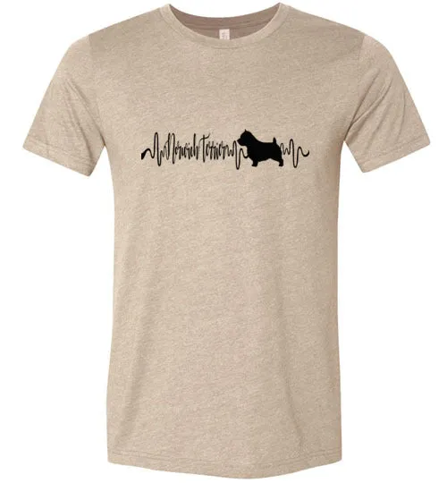 Norwich Terrier Heartbeat Short Sleeve Shirt Black