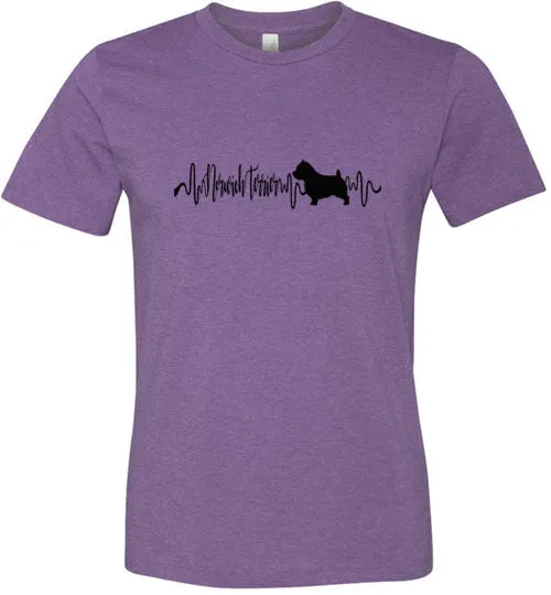Norwich Terrier Heartbeat Short Sleeve Shirt Black