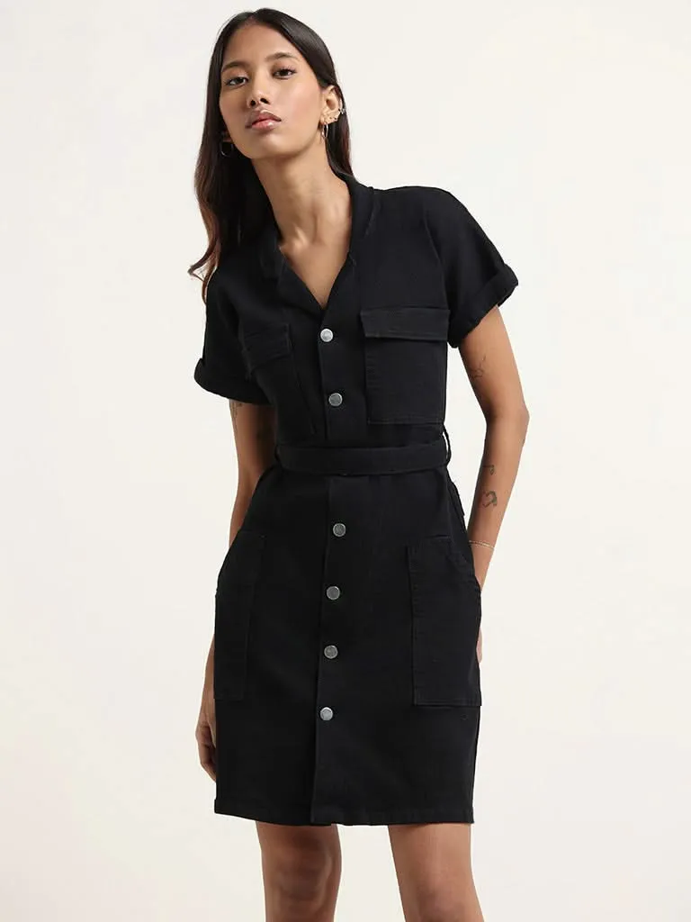 Nuon Black Denim Dress