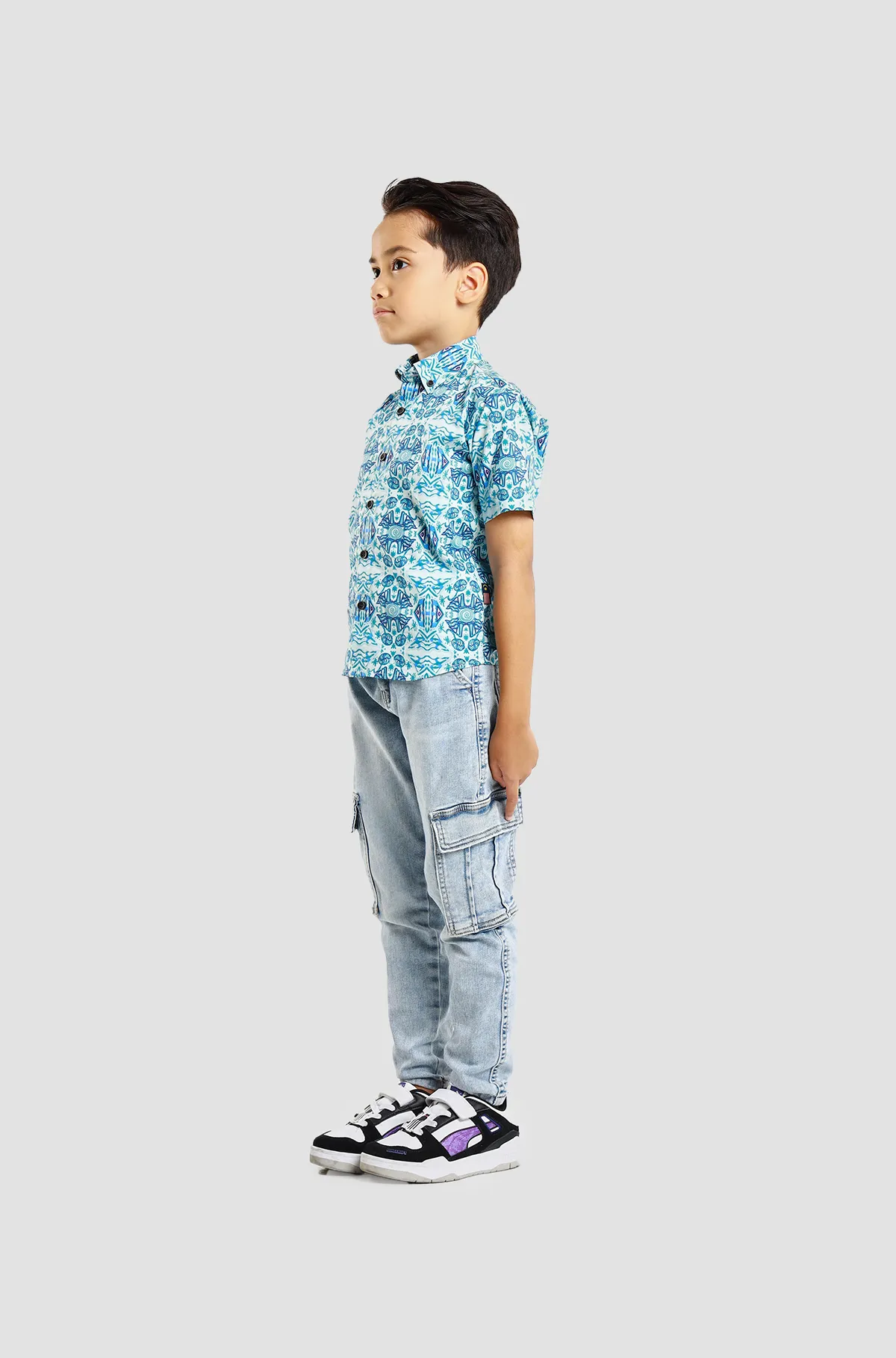 Nusantara Junior Tribal Snow in Delicate Blue