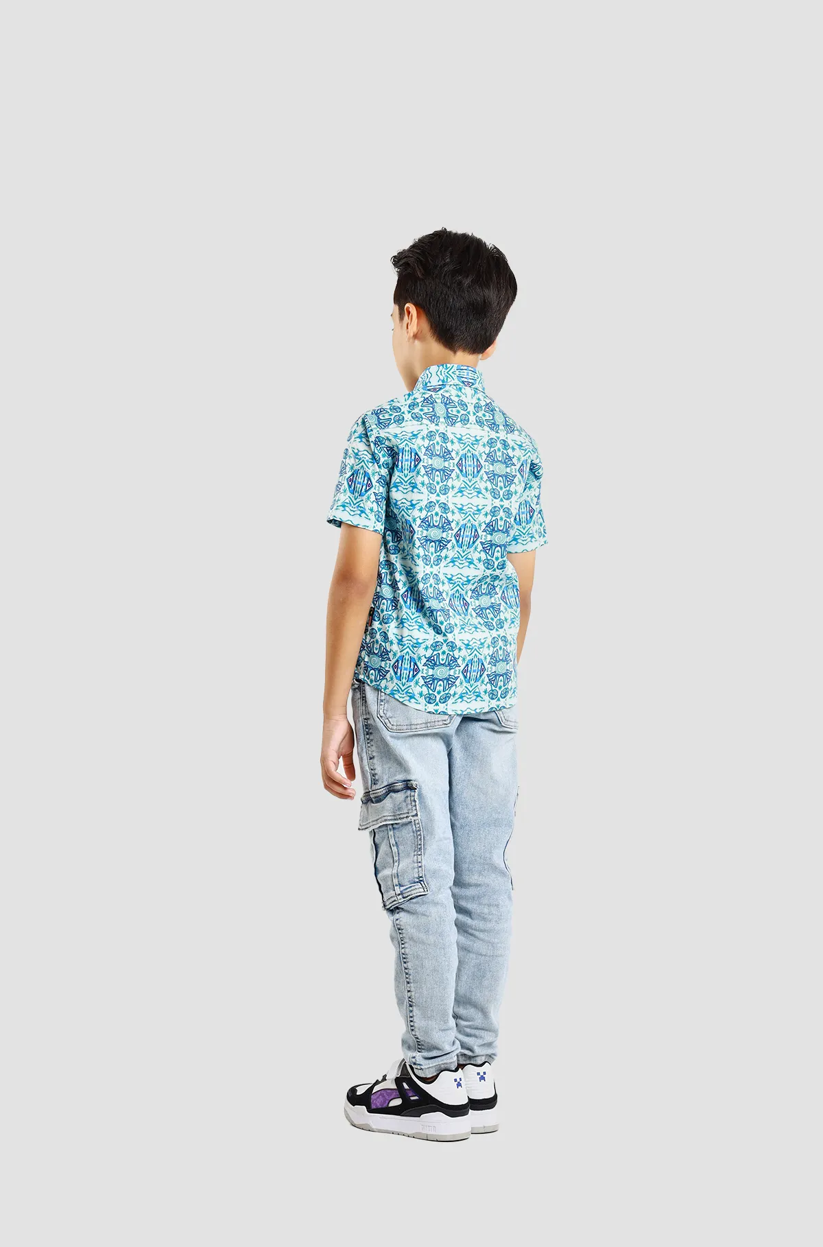 Nusantara Junior Tribal Snow in Delicate Blue