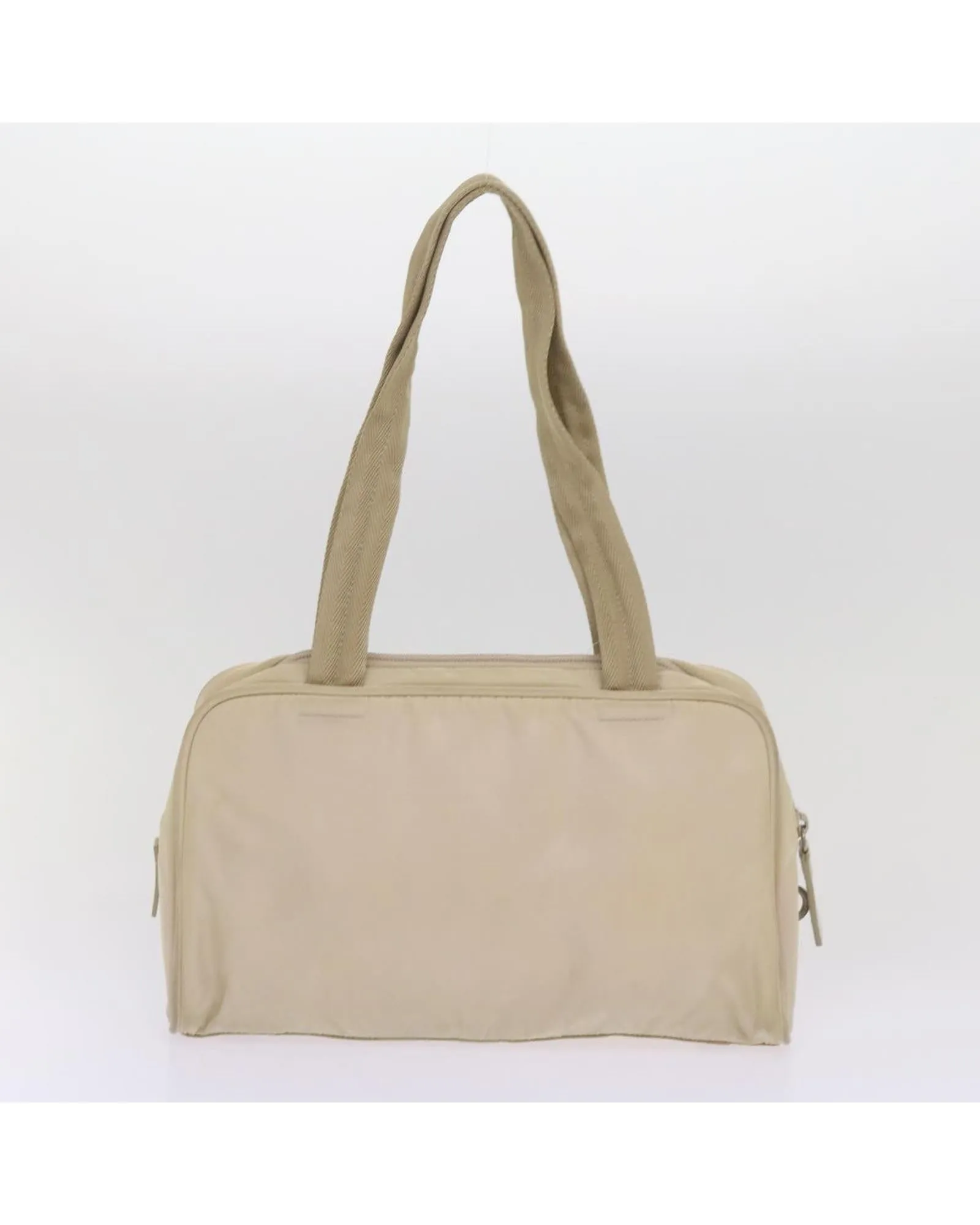 Nylon Hand Bag Set with Cream and Green Tones