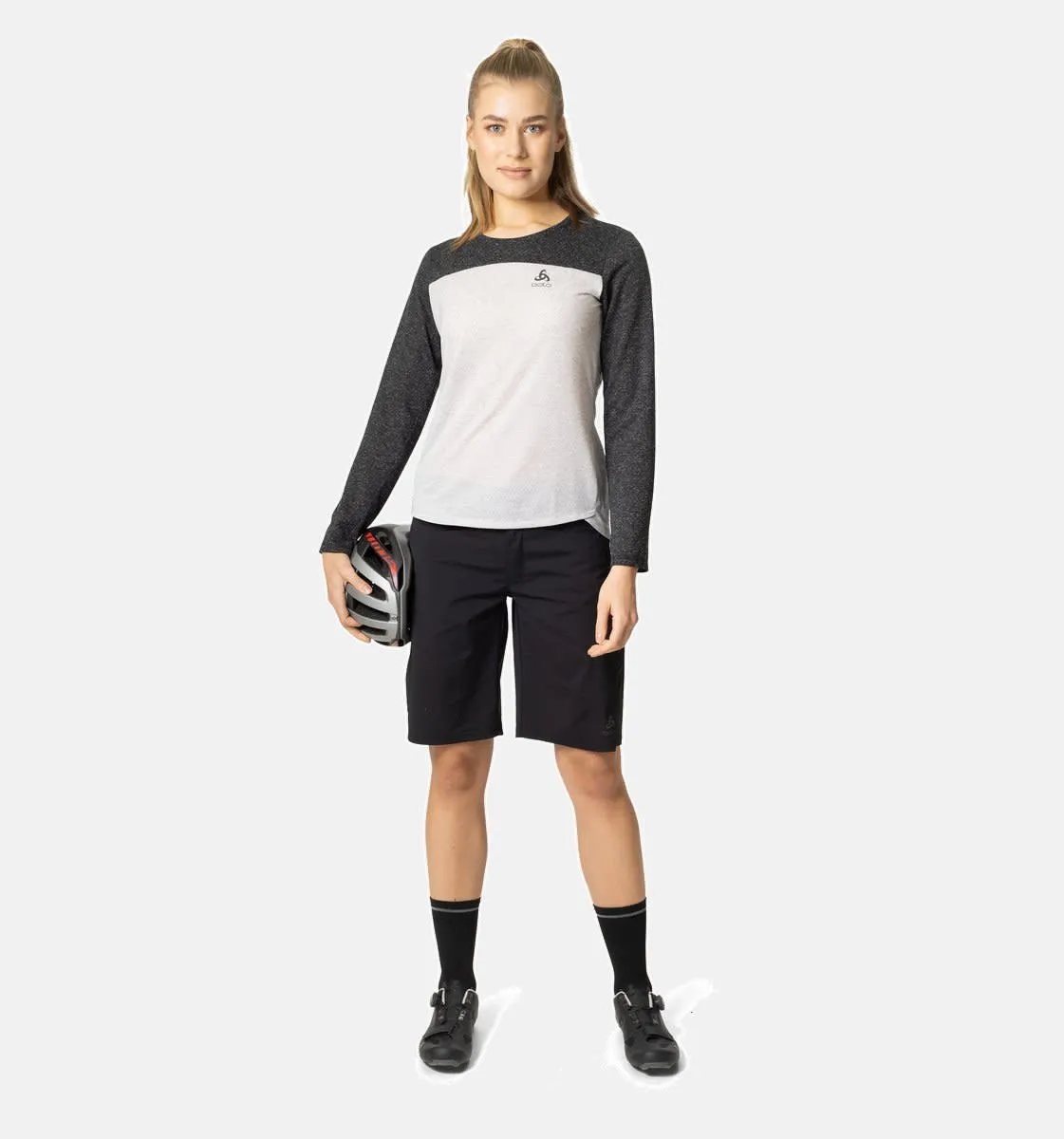 Odlo Women&#x27;s T-shirt Crew Neck L/S X-Alp Linencool Grey Melange/Black Melange | Buy Odlo Women&#x27;s T-shirt Crew Neck L/S X-Alp Linencool Grey Melange/Black Melange here | Outnorth