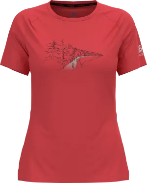 Odlo Women&#x27;s T-Shirt Crew Neck S/S Essential Print Cayenne | Buy Odlo Women&#x27;s T-Shirt Crew Neck S/S Essential Print Cayenne here | Outnorth