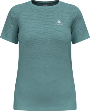 Odlo Women&#x27;s T-shirt Crew Neck S/S Essential Seamless Aqua Haze Melange | Buy Odlo Women&#x27;s T-shirt Crew Neck S/S Essential Seamless Aqua Haze Melange here | Outnorth