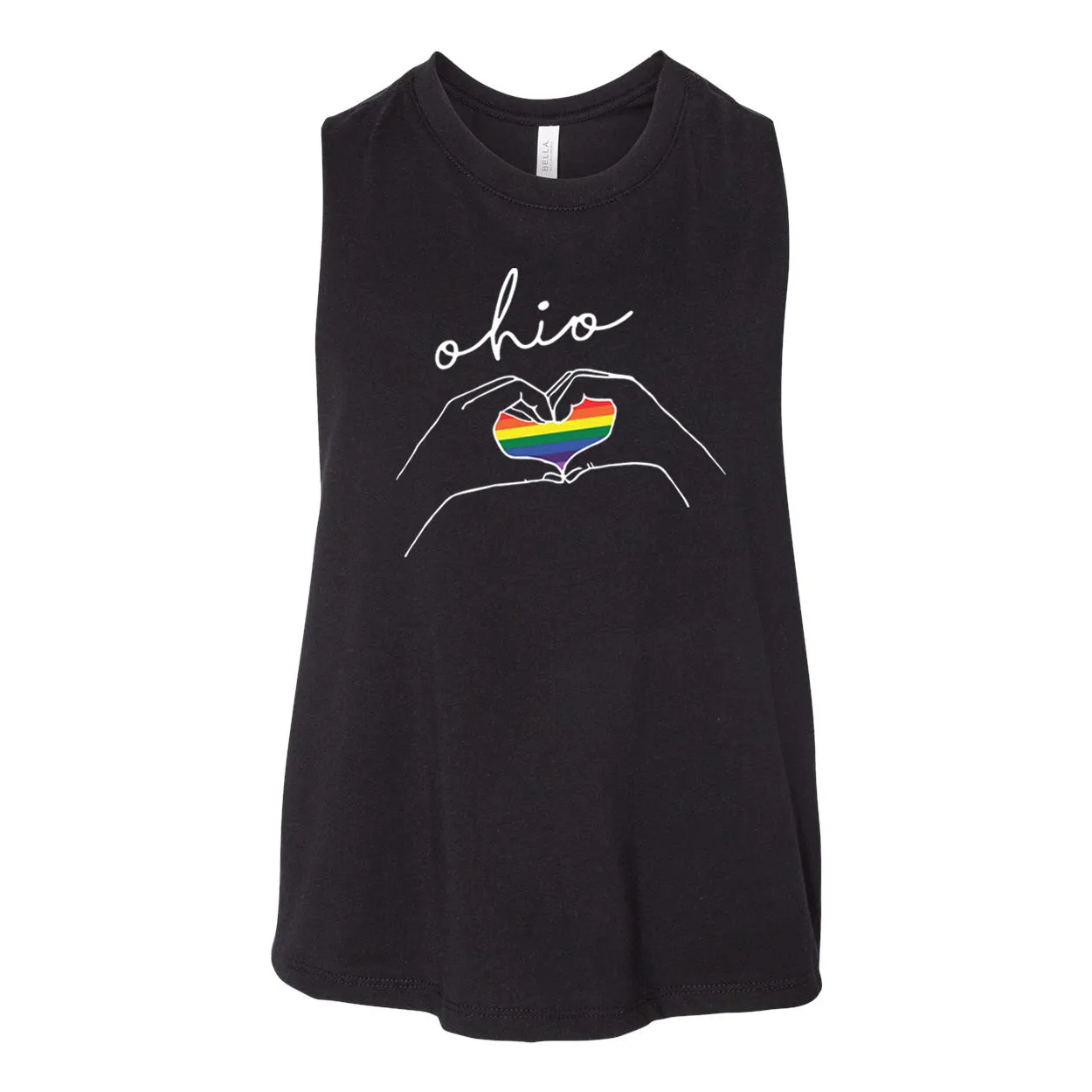 Ohio Pride Heart Women's Racerback Cropped Tank