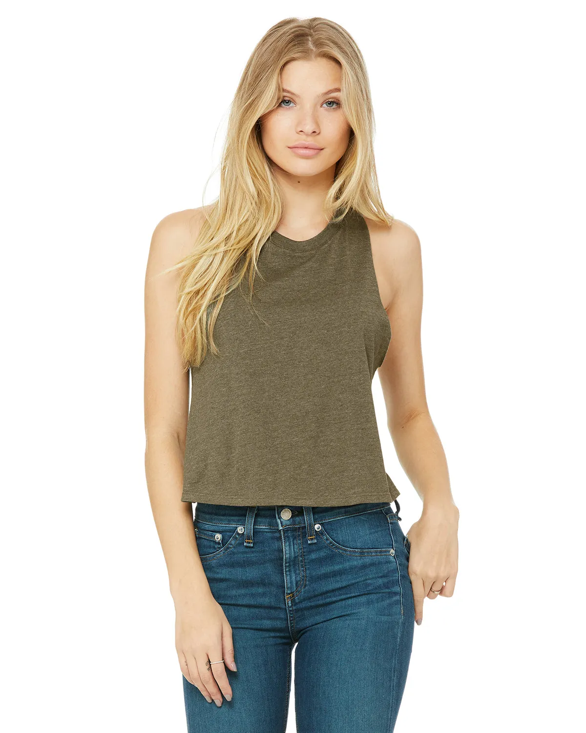 Ohio Pride Heart Women's Racerback Cropped Tank