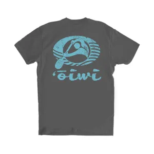 Oiwi Logo Weathered T-shirt in Charcoal