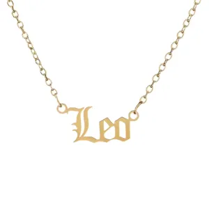 Old English Zodiac Name Necklace