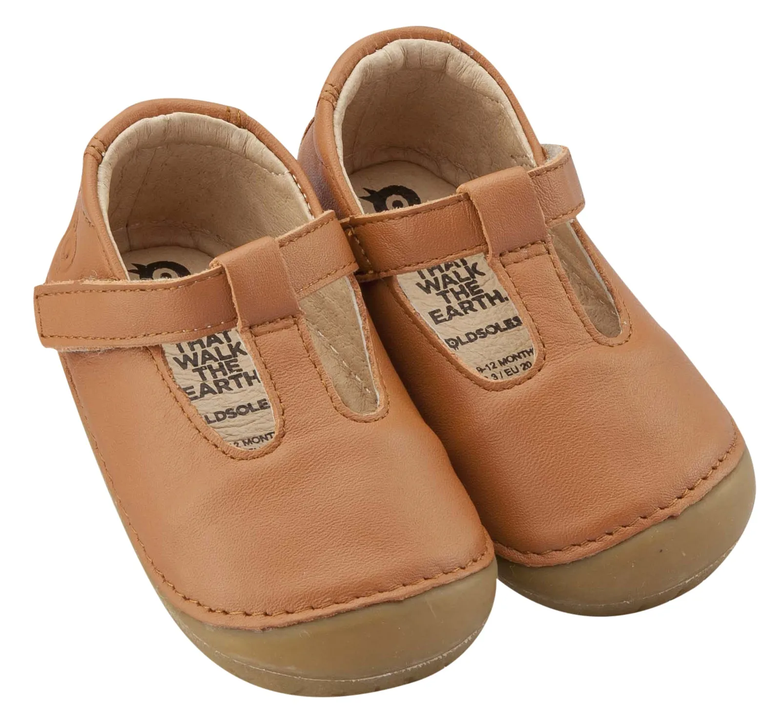 Old Soles Girl's T-2 Shoe, T-Strap, Tan