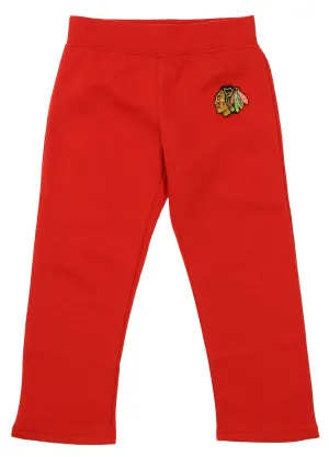 Old Time Hockey NHL Toddlers Chicago Blackhawks Fleece Pant, Red