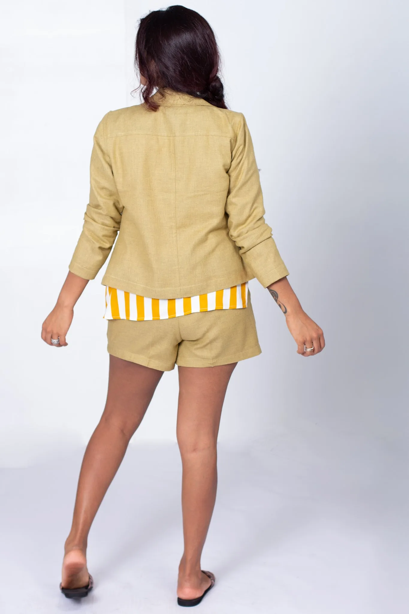 Olive Cotton Casual Jacket