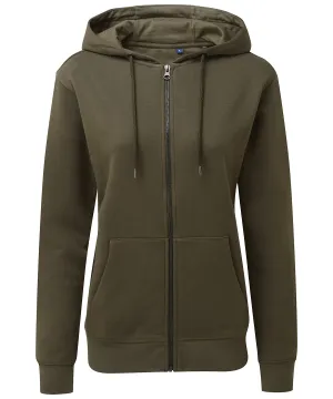 Olive - Women's zip-through organic hoodie